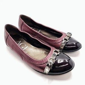AGL Attilio Giusti Leombruni MONIKA Ballet Flat Purple/Wine Sz EU 36.5 / US 6.5